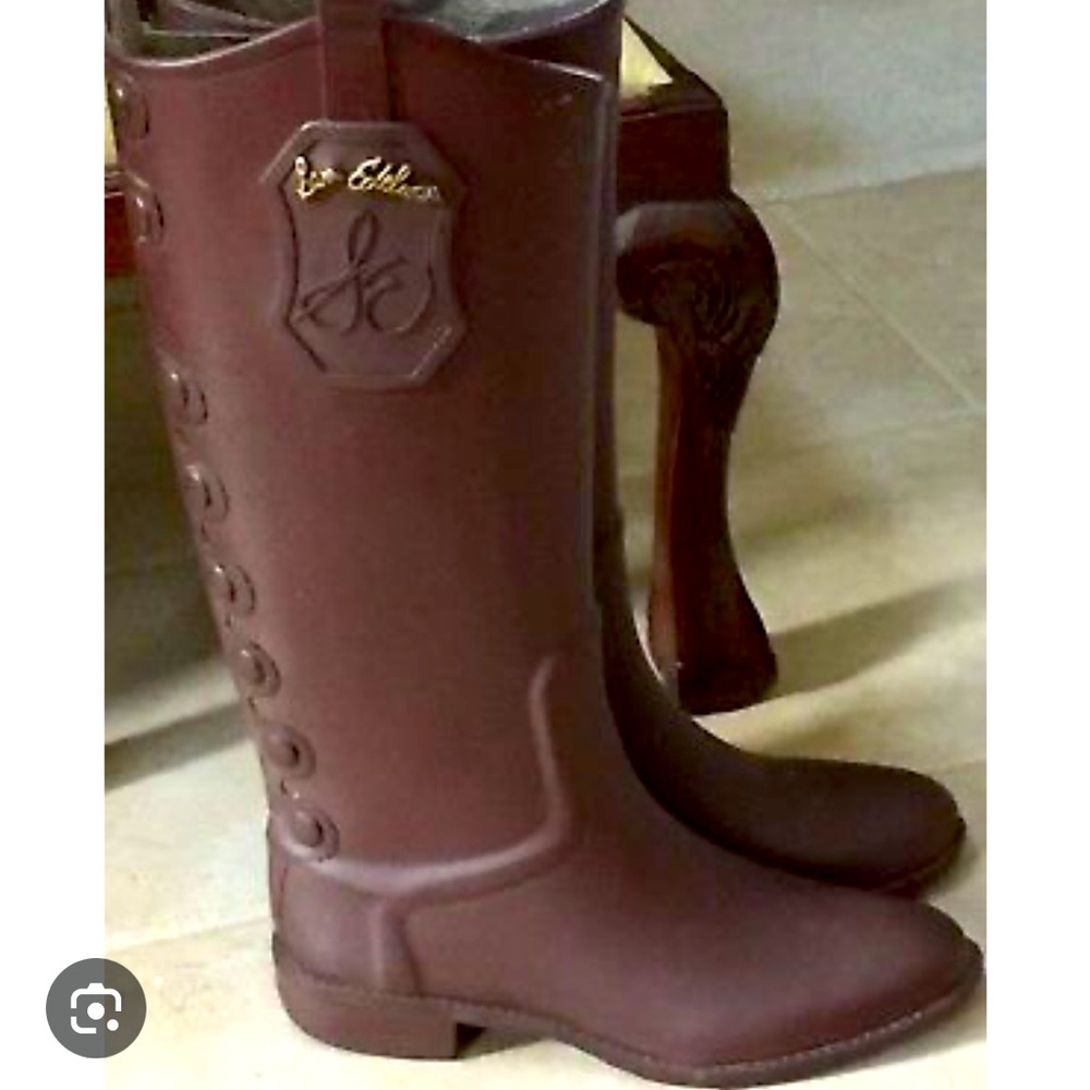 Sam Edelman Wellies Brown Rain Boots Equestrian Style Size 7 M
